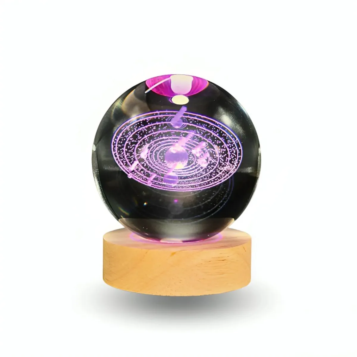 GENERICO - Lampara Bola De Cristal LED RGB Colores Sistema Solar