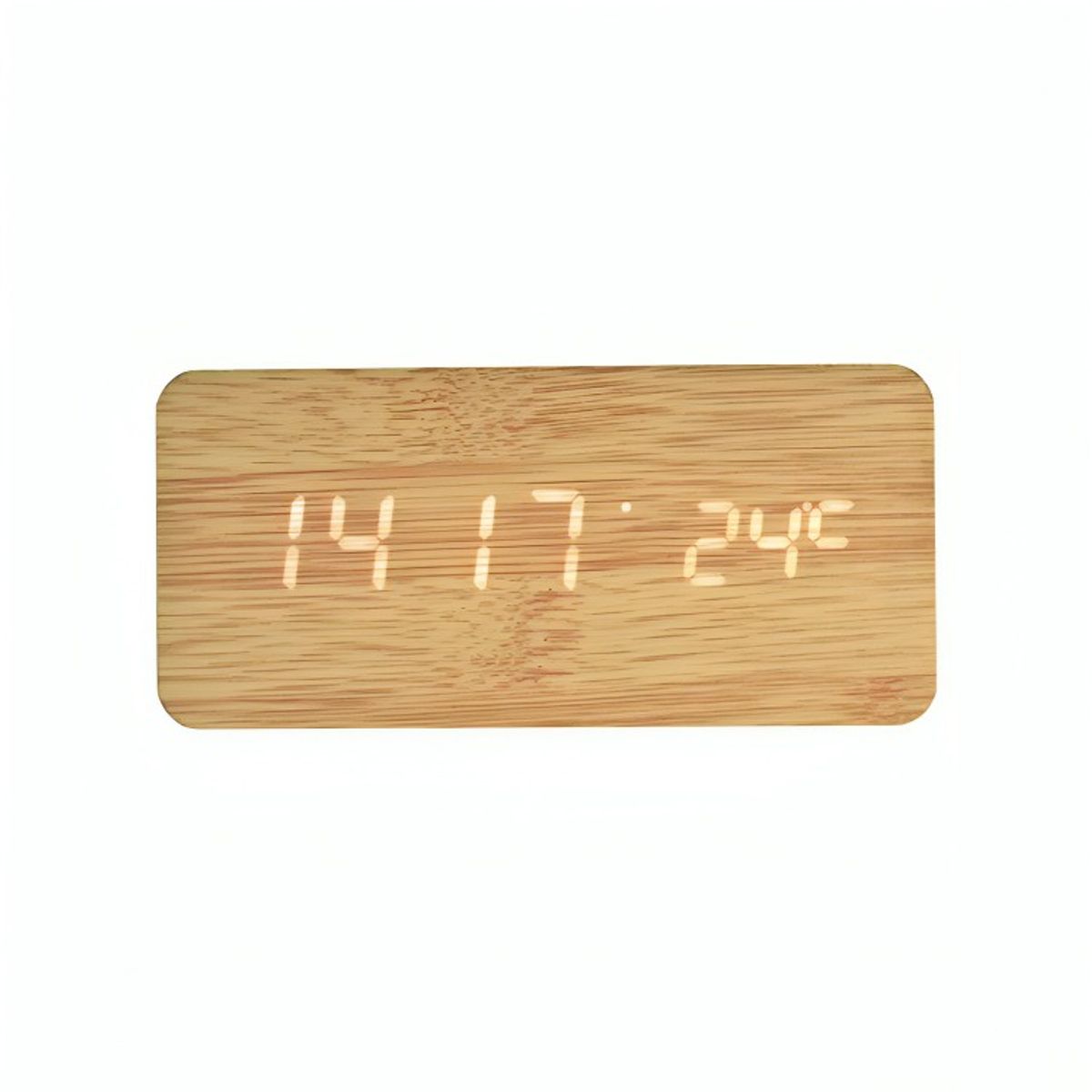 GENERICO - Reloj Digital LED Tipo Madera Zen Marrón