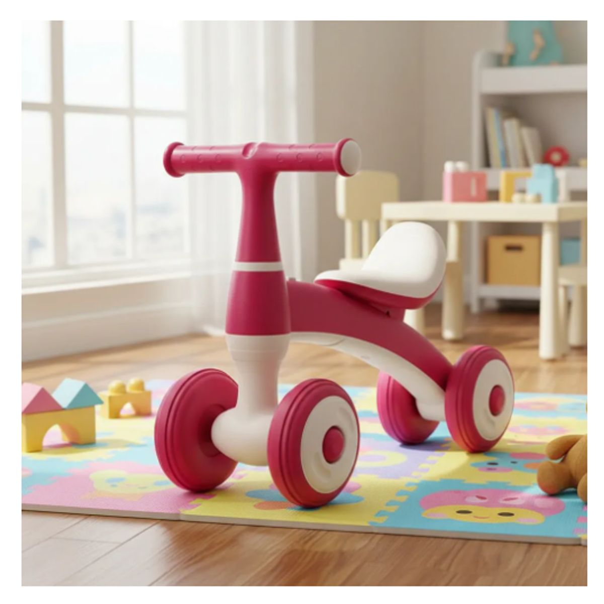 GENERICO - Correpasillos Moto Andador Para Bebes 4 Ruedas Niños ROSA