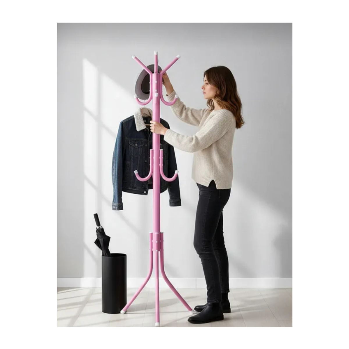 GENERICO - Colgador Perchero Tipo Adorno para Ropa y Sombreros Color Rosa