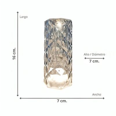Imagen 2 del producto Lámpara De Acrílico Rosa Diamante Táctil