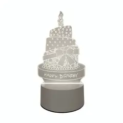 GENERICO - Lámpara LED De Mesa 3D USB Luz Torta de Cumpleaños