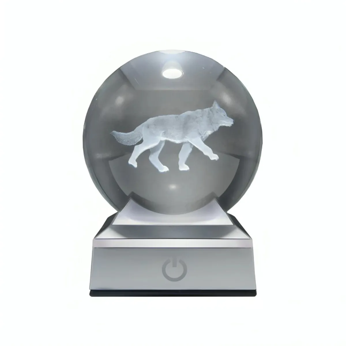 GENERICO - Bola de Cristal LED RGB Diseños 3D Multicolor Lobo