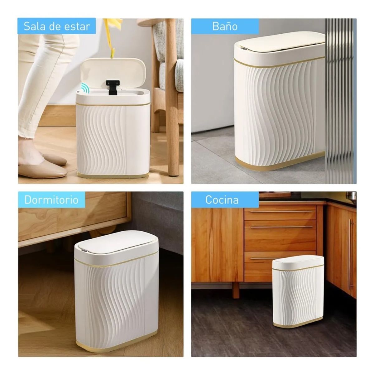 MUNDO MAGIA - Papelero Basurero Baño Automático Sensor Inteligente Cepillo
