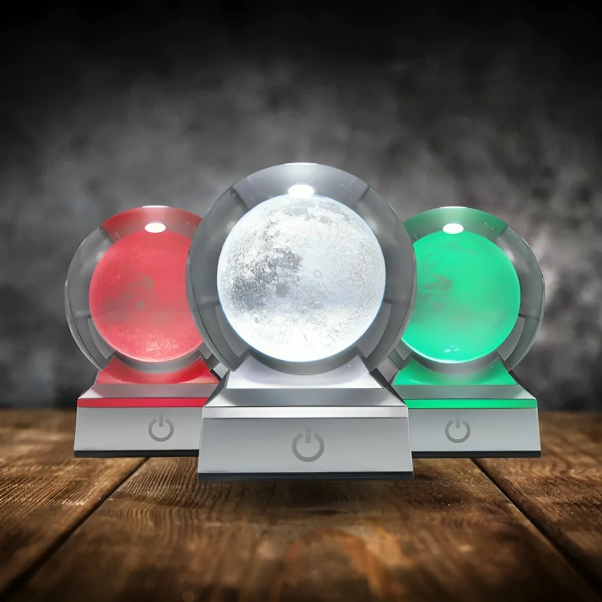 GENERICO - Lampara Bola De Cristal LED RGB Colores Luna