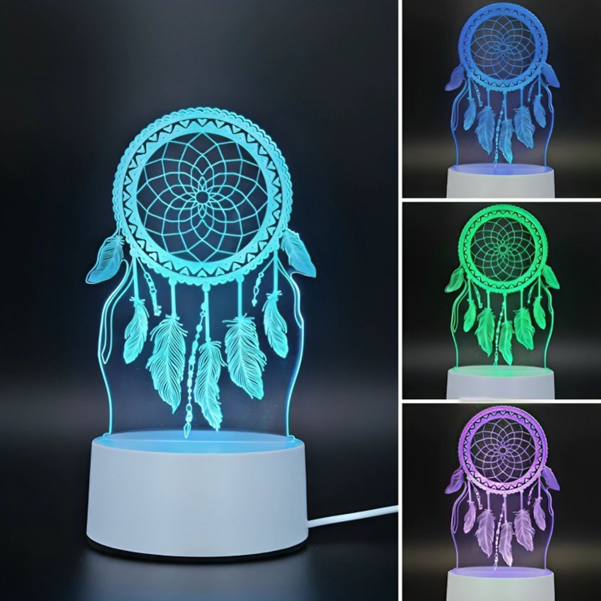 GENERICO - Lámpara Led RGB visualización 3D Neto