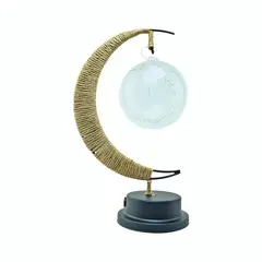 GENERICO - Lámpara LED Media Luna con Cáñamo y Colgante Bola