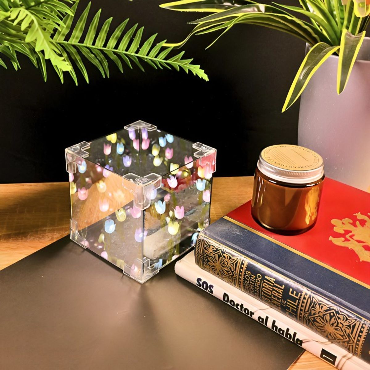 GENERICO - Lámpara Cubo Led Decorativa Tulipán