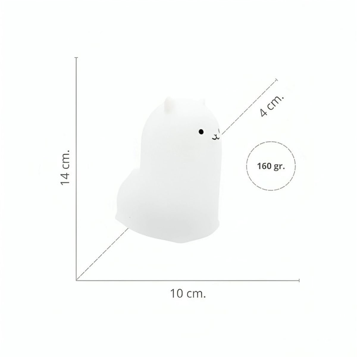 GENERICO - Lámpara de Noche de Silicona LED RGB Squishy Alpaca