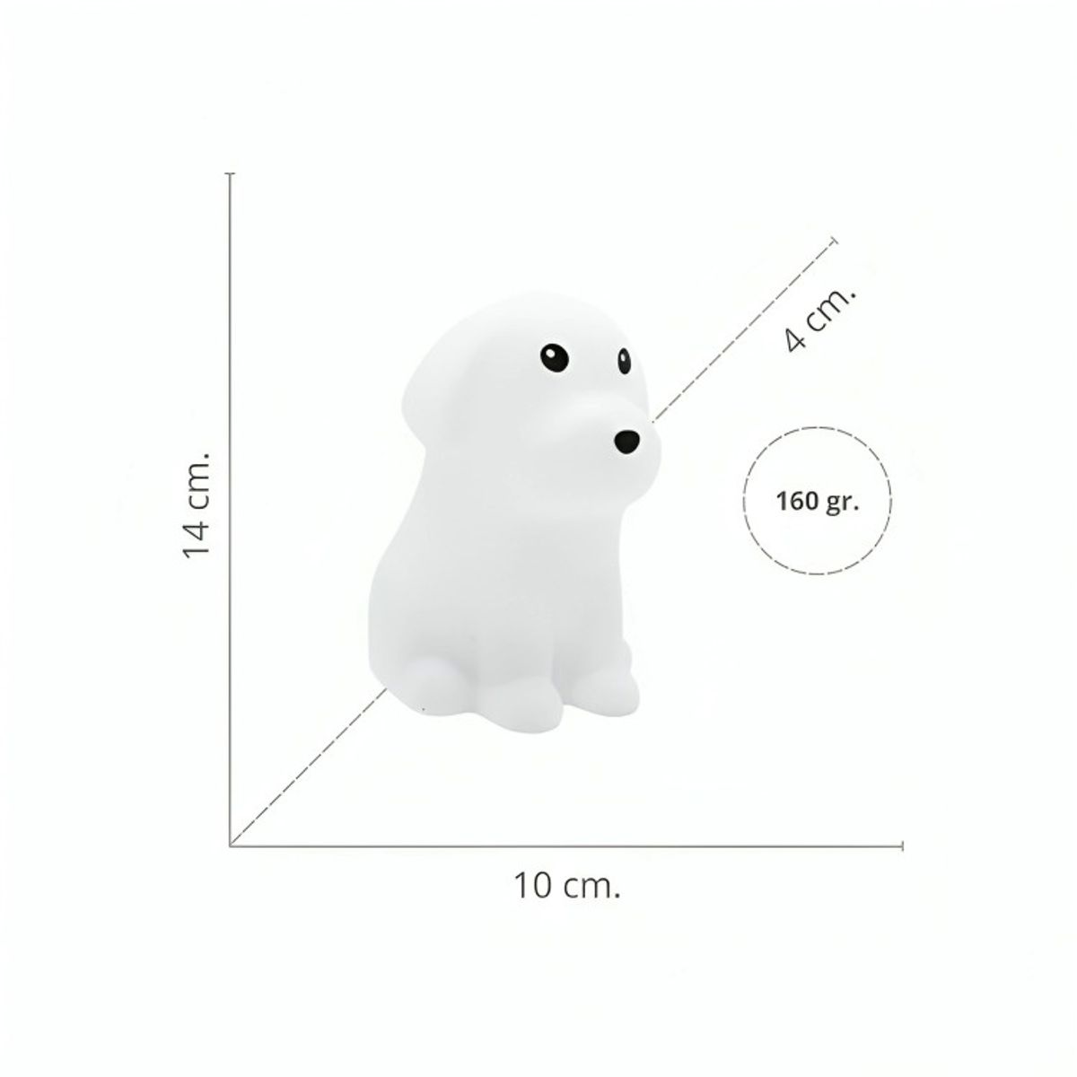 Lámpara de Noche de Silicona LED RGB Squishy Perrito, marca GENERICO - Foto 2