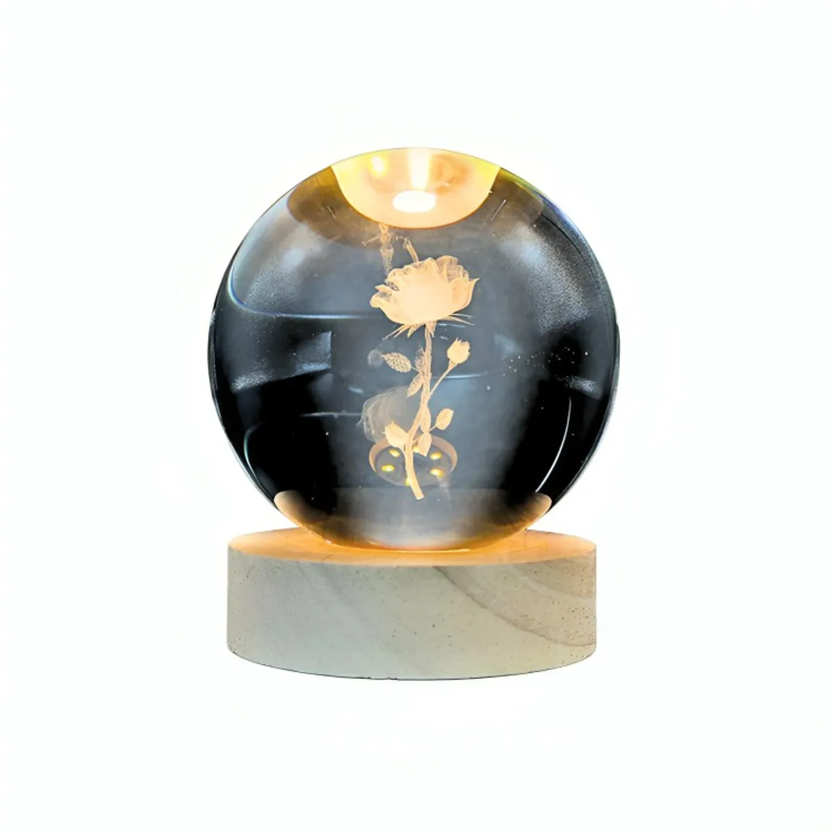 GENERICO - Lampara Bola De Cristal LED Rosa