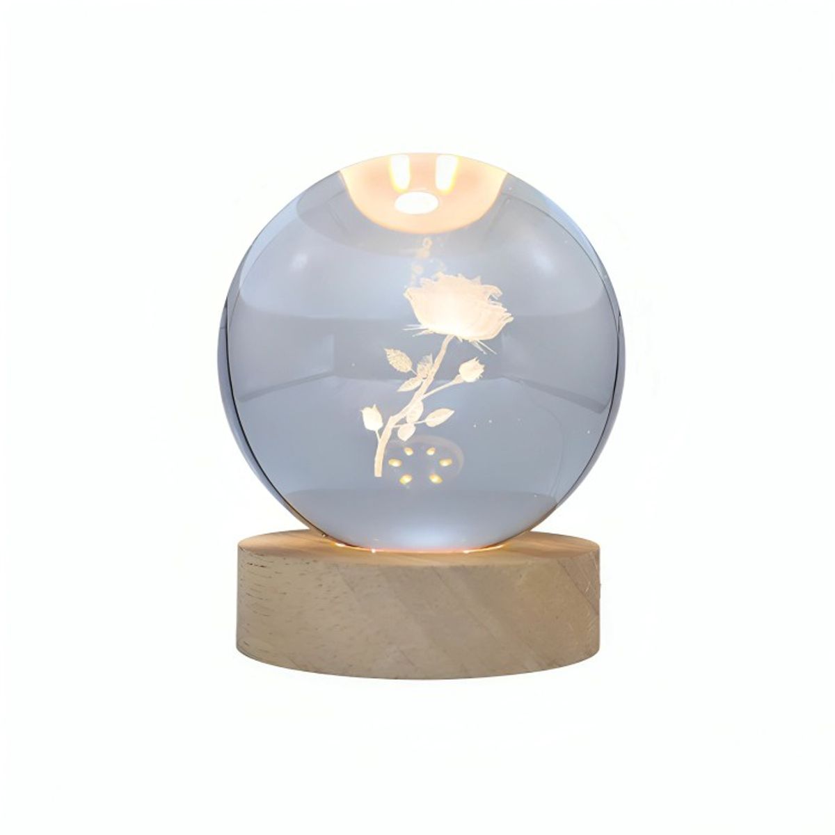 GENERICO - Lampara Bola De Cristal LED Rosa