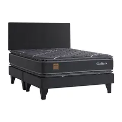 CELTA - Cama Europea Pocket Plus Galicia 2 plazas x 2 m BD + Respaldo Tela L