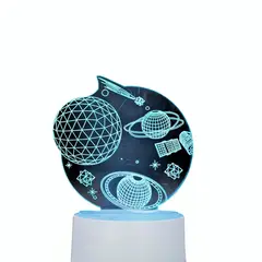GENERICO - Lámpara Led RGB visualización 3D Universo