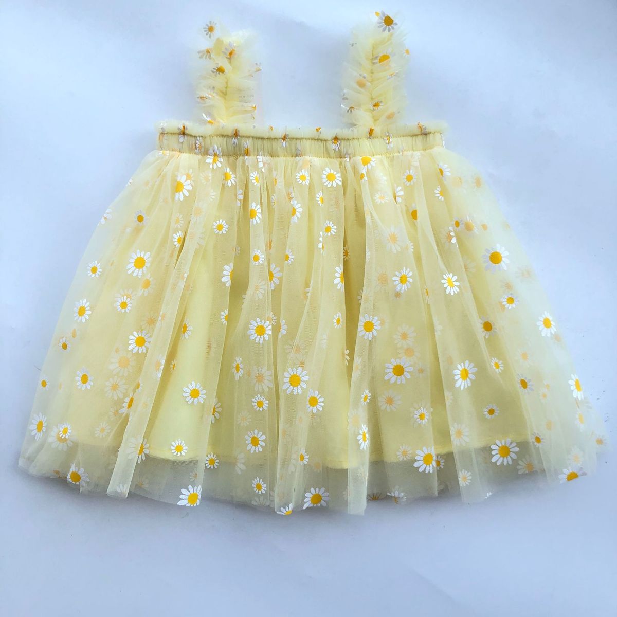 CHINA - Vestido De Malla Amarillo Con Estampado De Margaritas CJ126