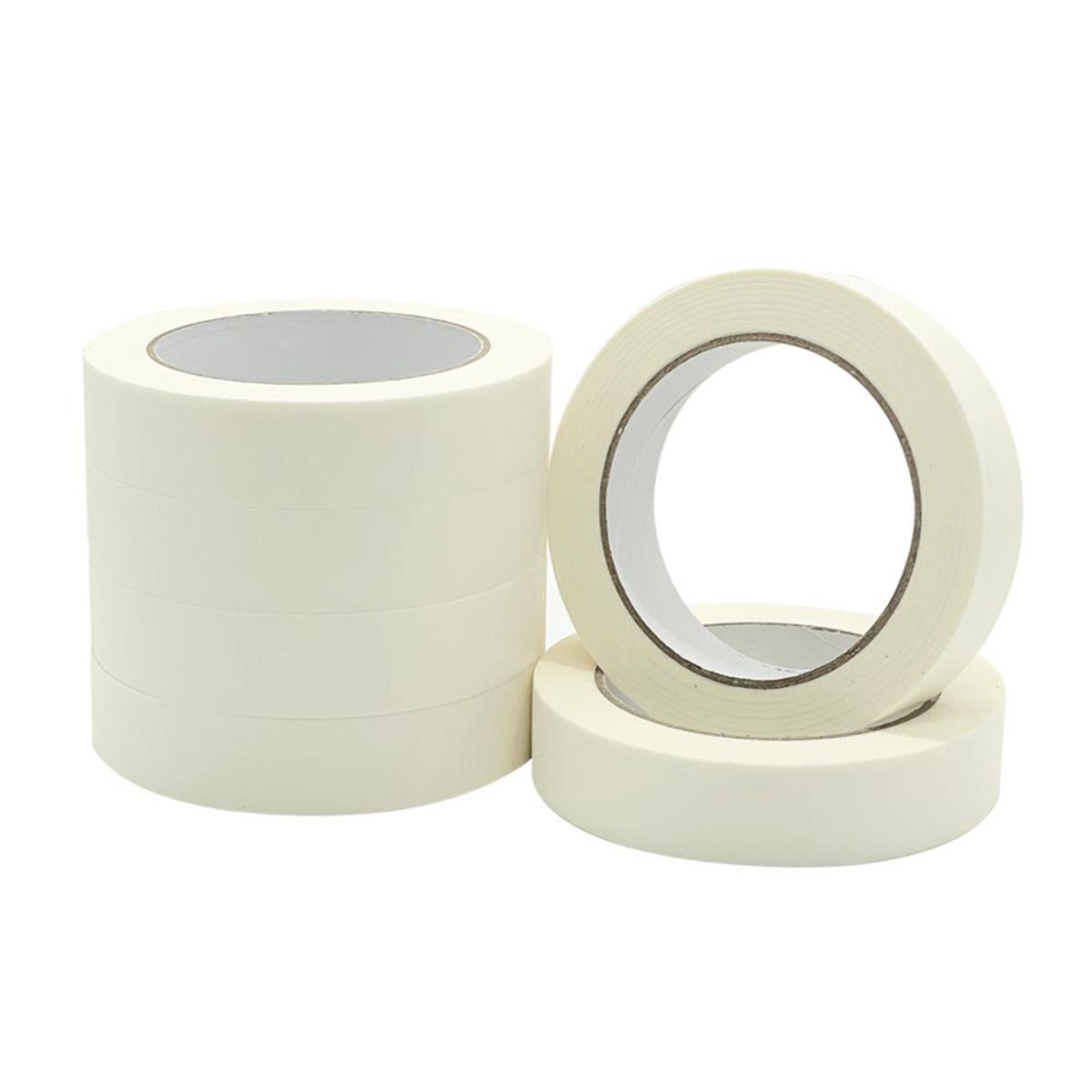 DALI - Cinta Masking Tape 25 mm x 40 m (Pack 6 Unidades) - Papel Crepé, Adhesión Limpia para Pintura y Rotulación