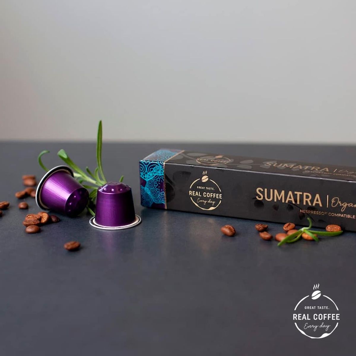 REAL COFFEE - 10 Cápsulas Compatibles Nespresso Sumatra , Real Coffee