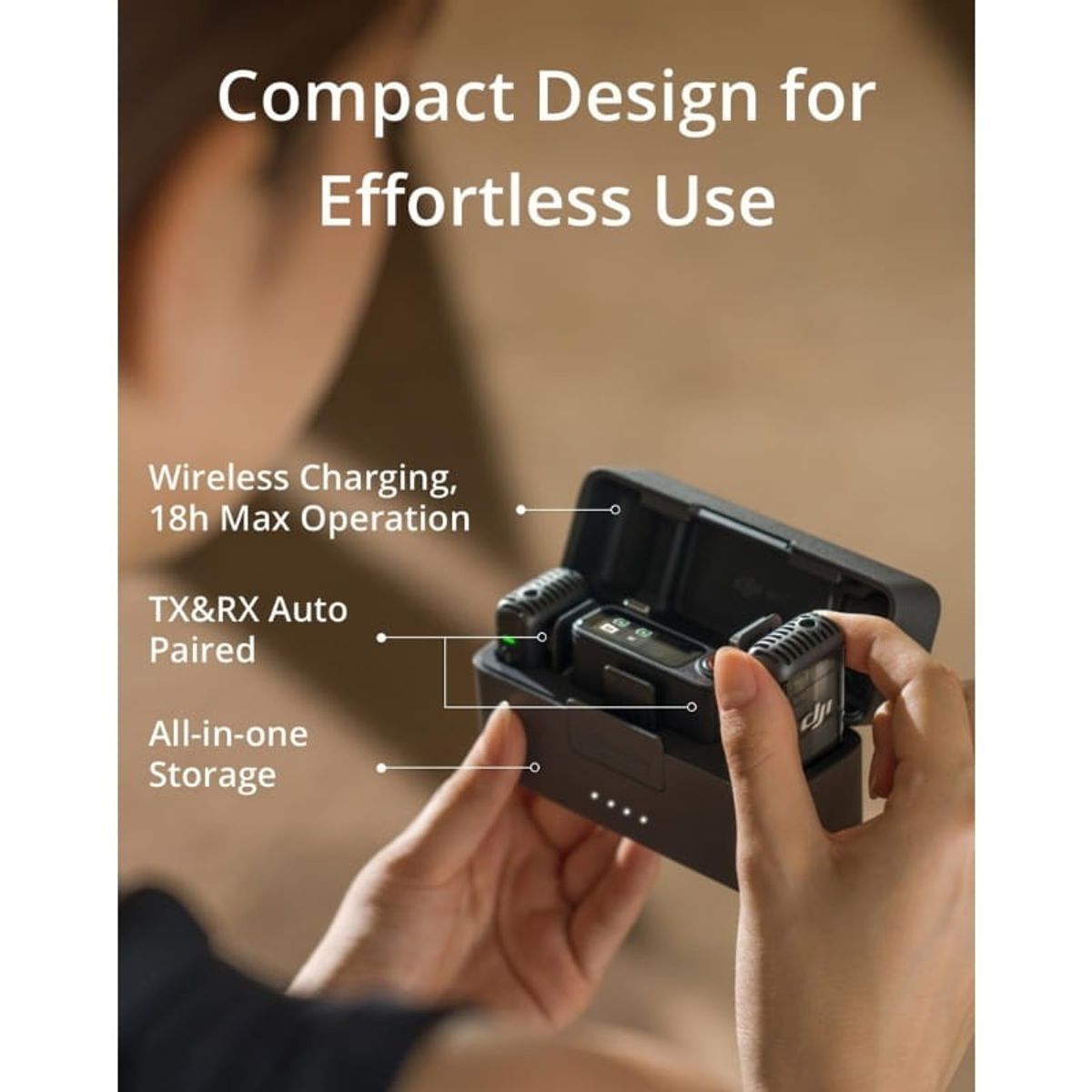 DJI - Micrófono DJI Mic 2 (2 Transm + Receptor y Estuche de Carga)