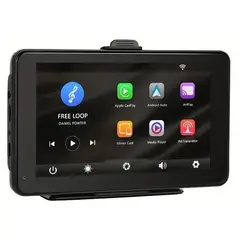 GENERICO - Pantalla Portátil Auto 7¨ Compatible Carplay Android Bluetooth Negro