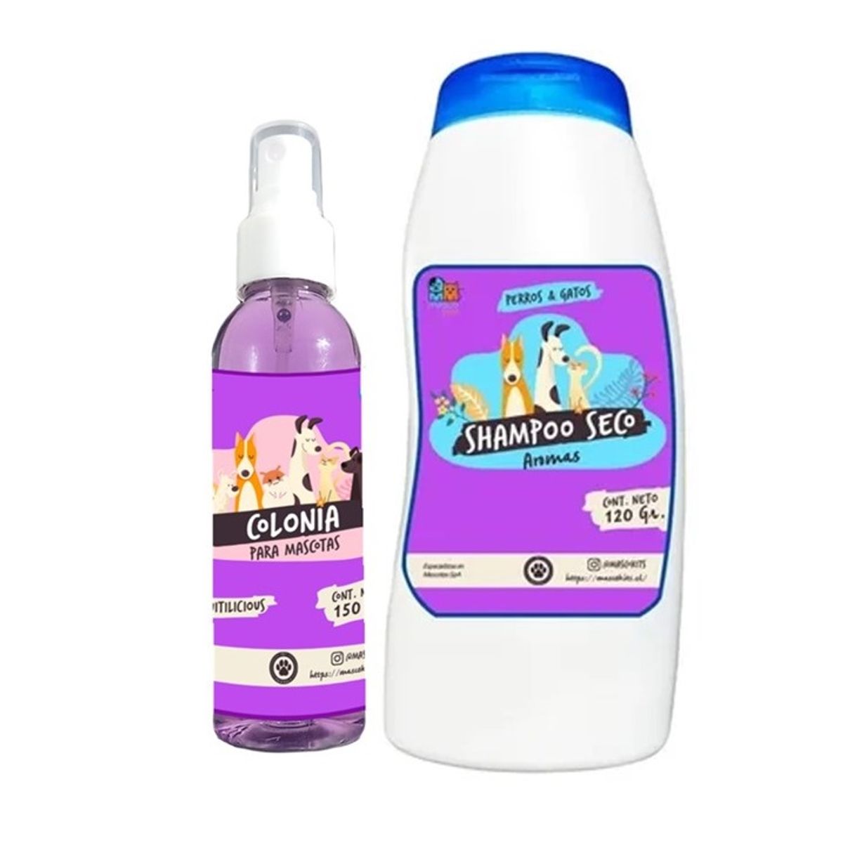 MASCOKITS - Kit Para Perro Shampoo Seco Colonia Fruitilicious-Fruitilici