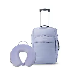 TOTTO - Pack Maleta de cabina Trip + Almohada de viaje Morada