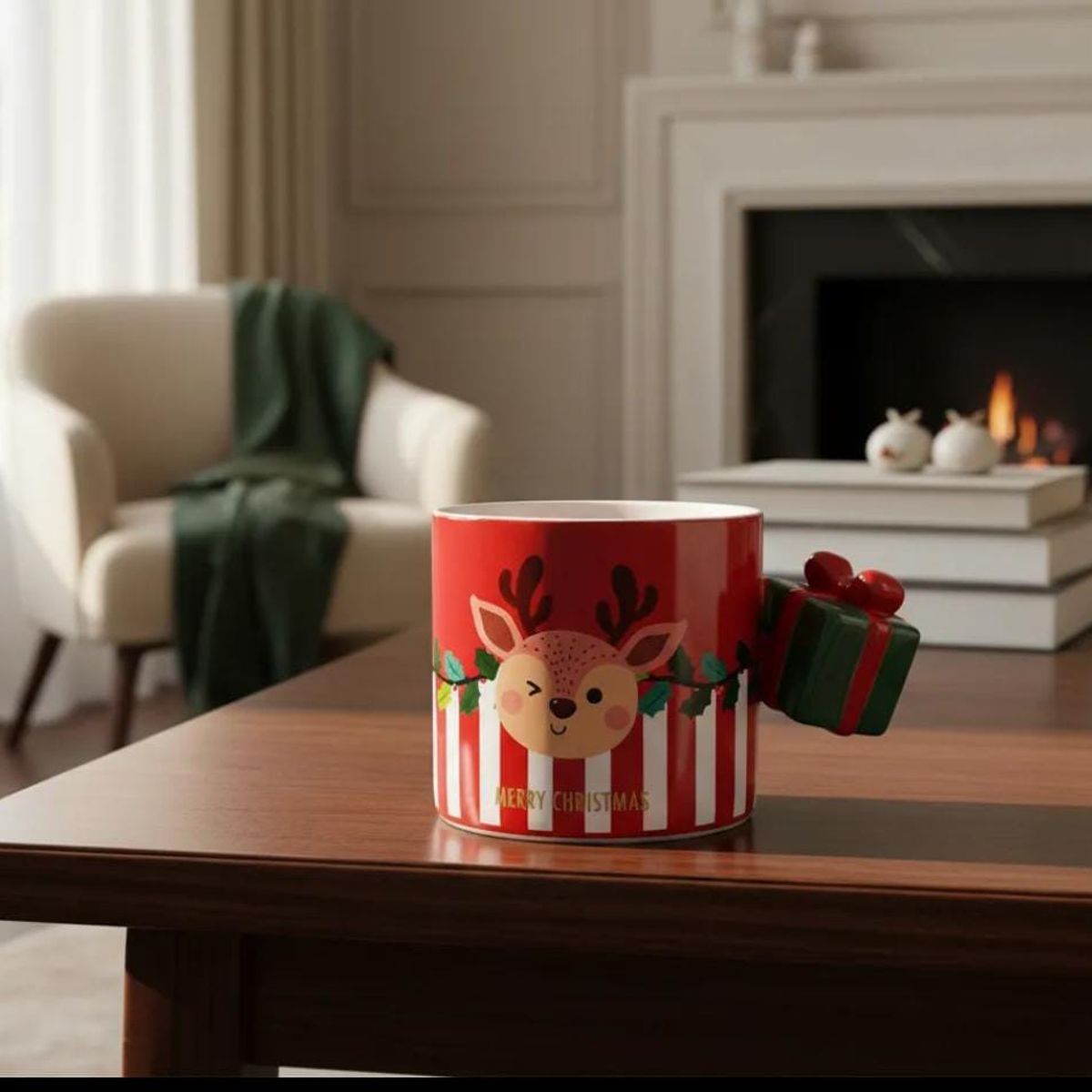 GENERICO - Taza Navideña Con Diseño De Regalo En 3d