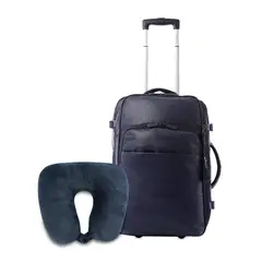 TOTTO - Pack Maleta de cabina Trip + Almohada de viaje Azul