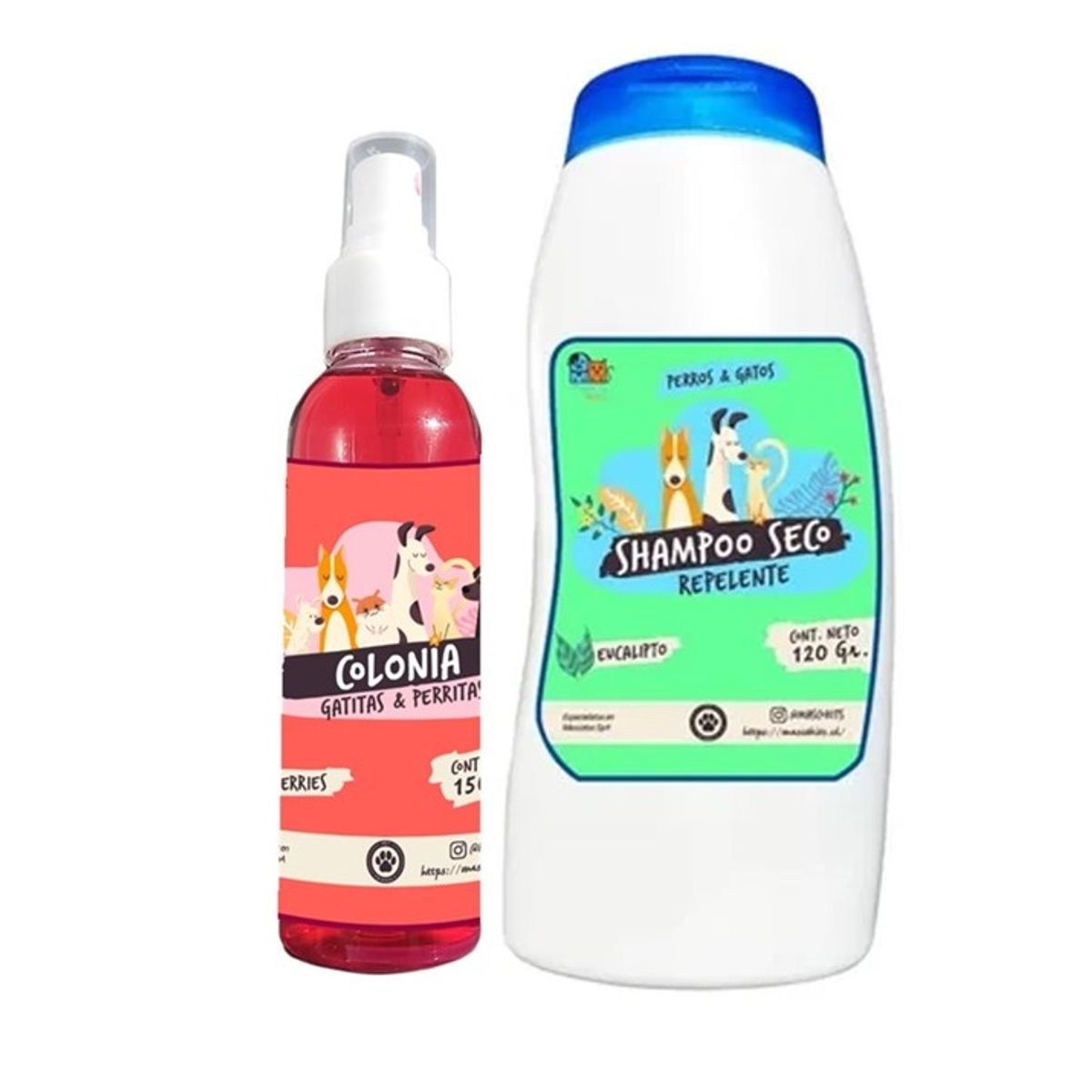 MASCOKITS - Kit Para Perro Shampoo Seco  Colonia Berries-Eucalipto