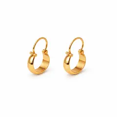 GENERICO - Aros Argollas Bote 1,5 cm No1 Oro 18k nacional