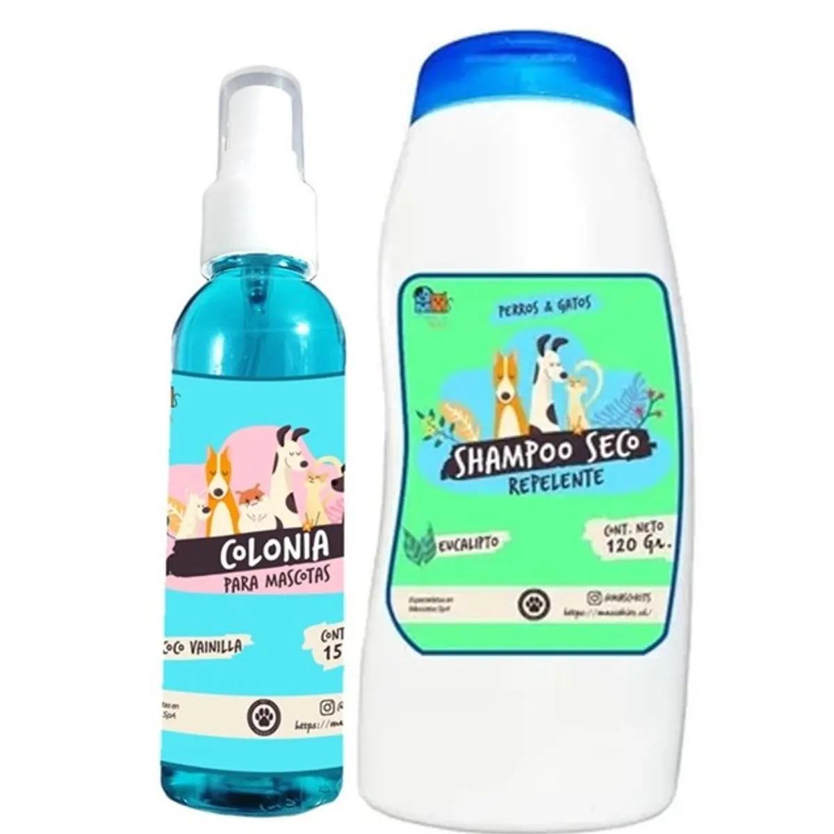MASCOKITS - Kit Para Perro Shampoo Seco  Colonia Coco-Eucalipto
