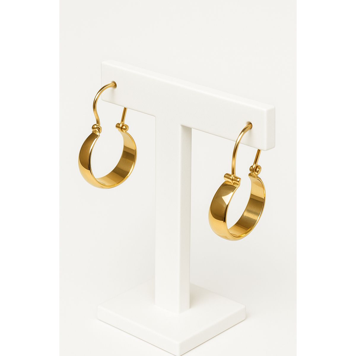 JIREH JOYAS - Aros Argolla Bote 2cm largo Oro 18K Colgantes 1.70gr Mujer Elegantes