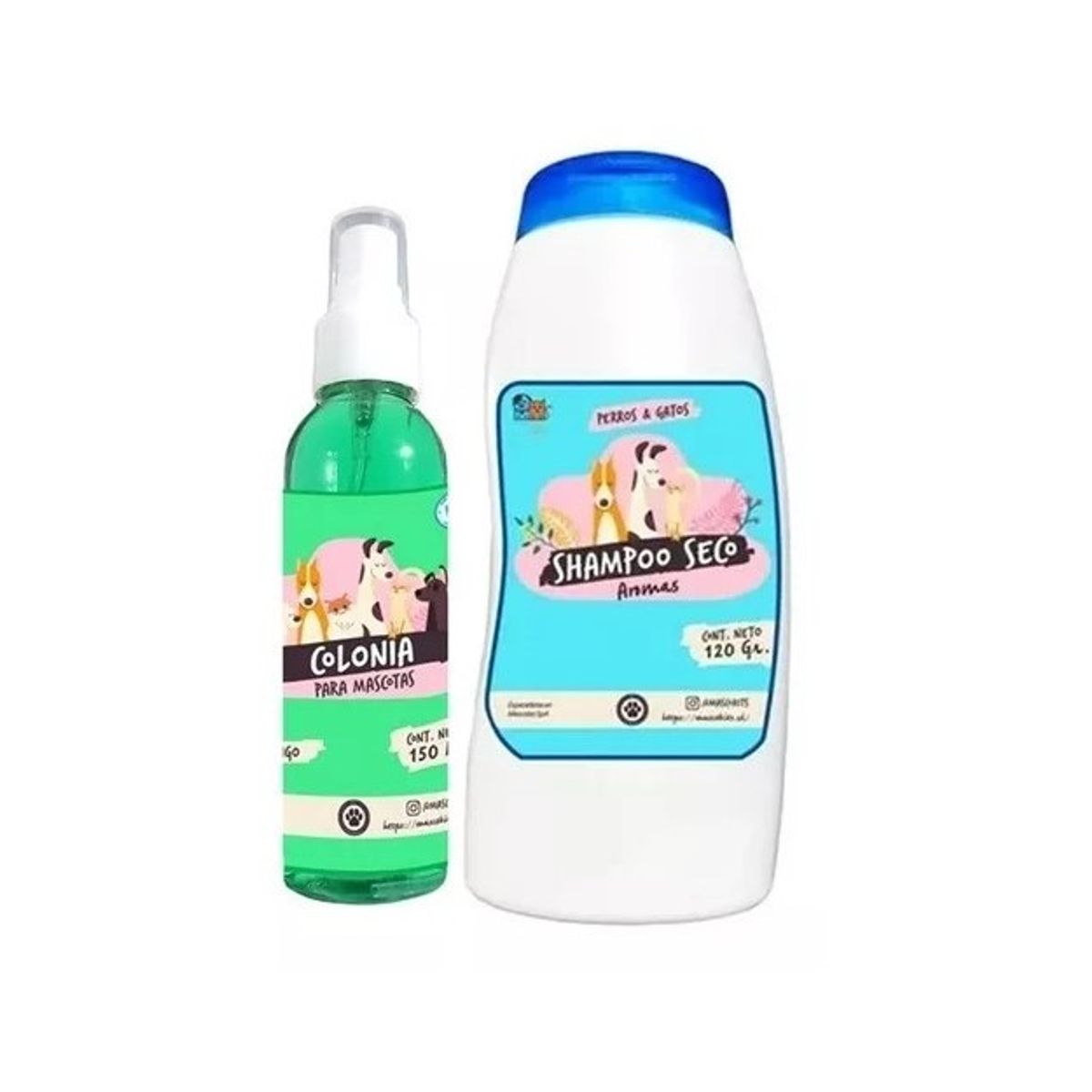 MASCOKITS - Kit Para Perro Shampoo Seco  Colonia Durazno-Eucalipto