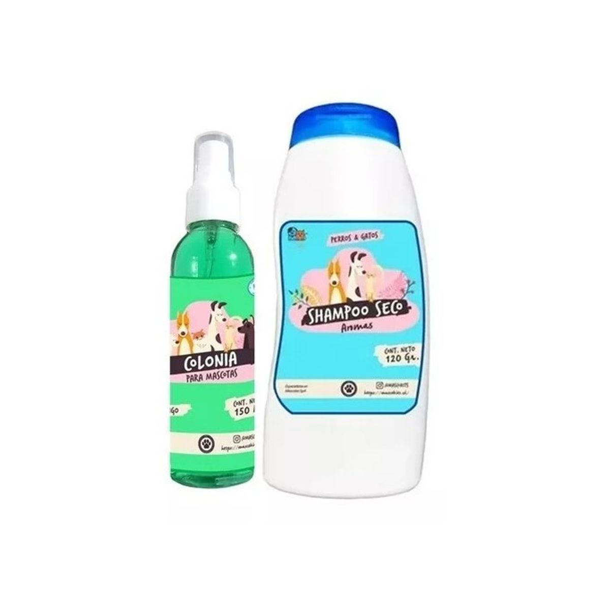 MASCOKITS - Kit Para Perro Shampoo Seco  Colonia Durazno-Eucalipto