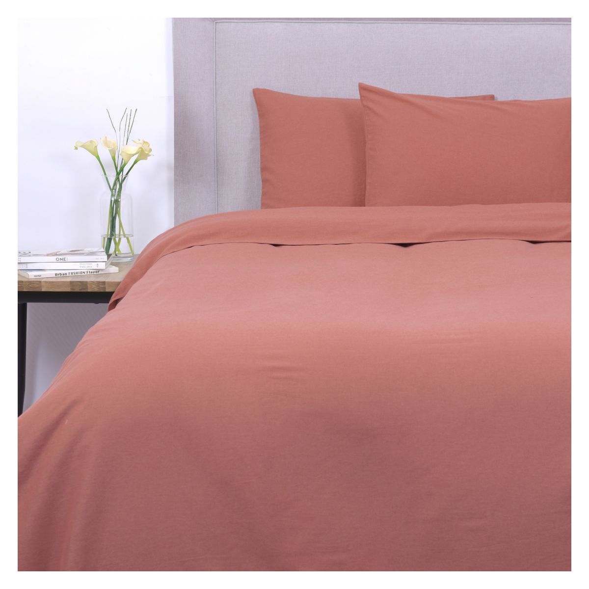 FABRICS - Cubreplumón Lino 2 Plazas Terracota