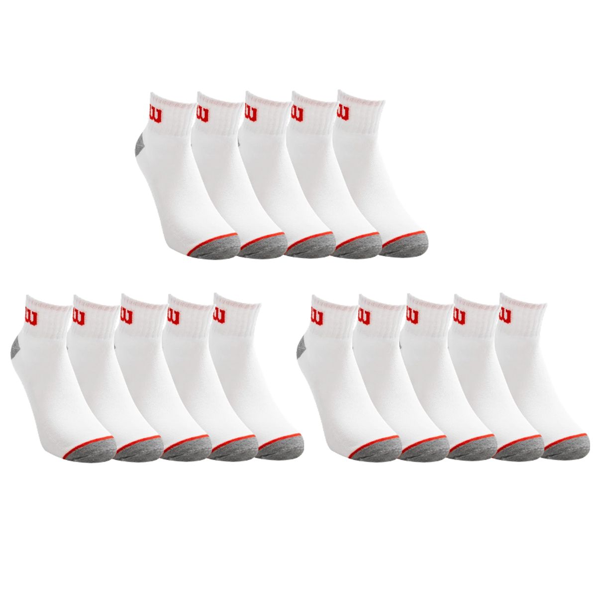 WILSON - Calcetines Wilson 15 Pack Hombre Quarter Reforzados Blanco Talla 35 a 39