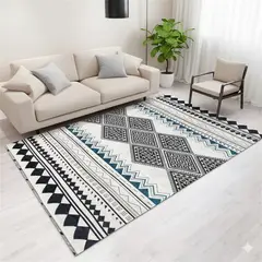 GENERICO - ALFOMBRA 180X200 DISEÑO GRIS GEOMETRICO ZIGZAG MODERNA ELEGANTE DCOIDEA