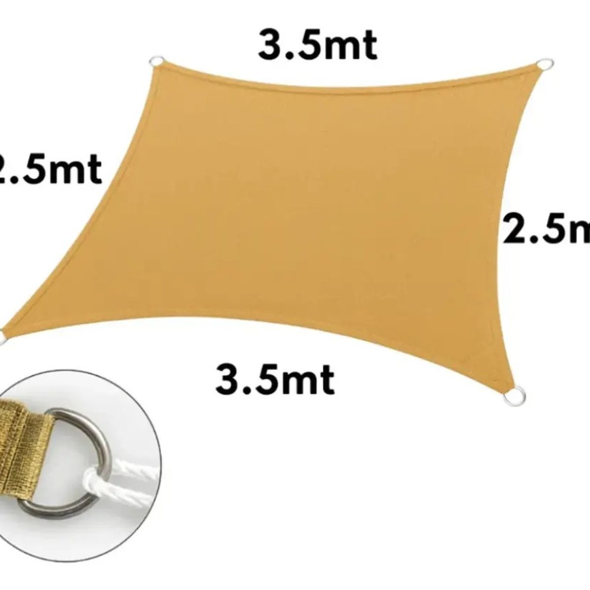 MUNDO MAGIA - Toldo Vela Rectangular Toldo Vela Sombreadora Toldo 25x35