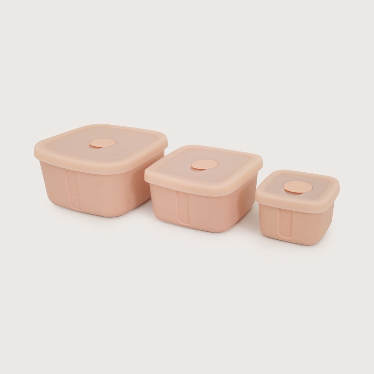 OPALINE - Set 3 contenedores cuadrados con varvula rosada