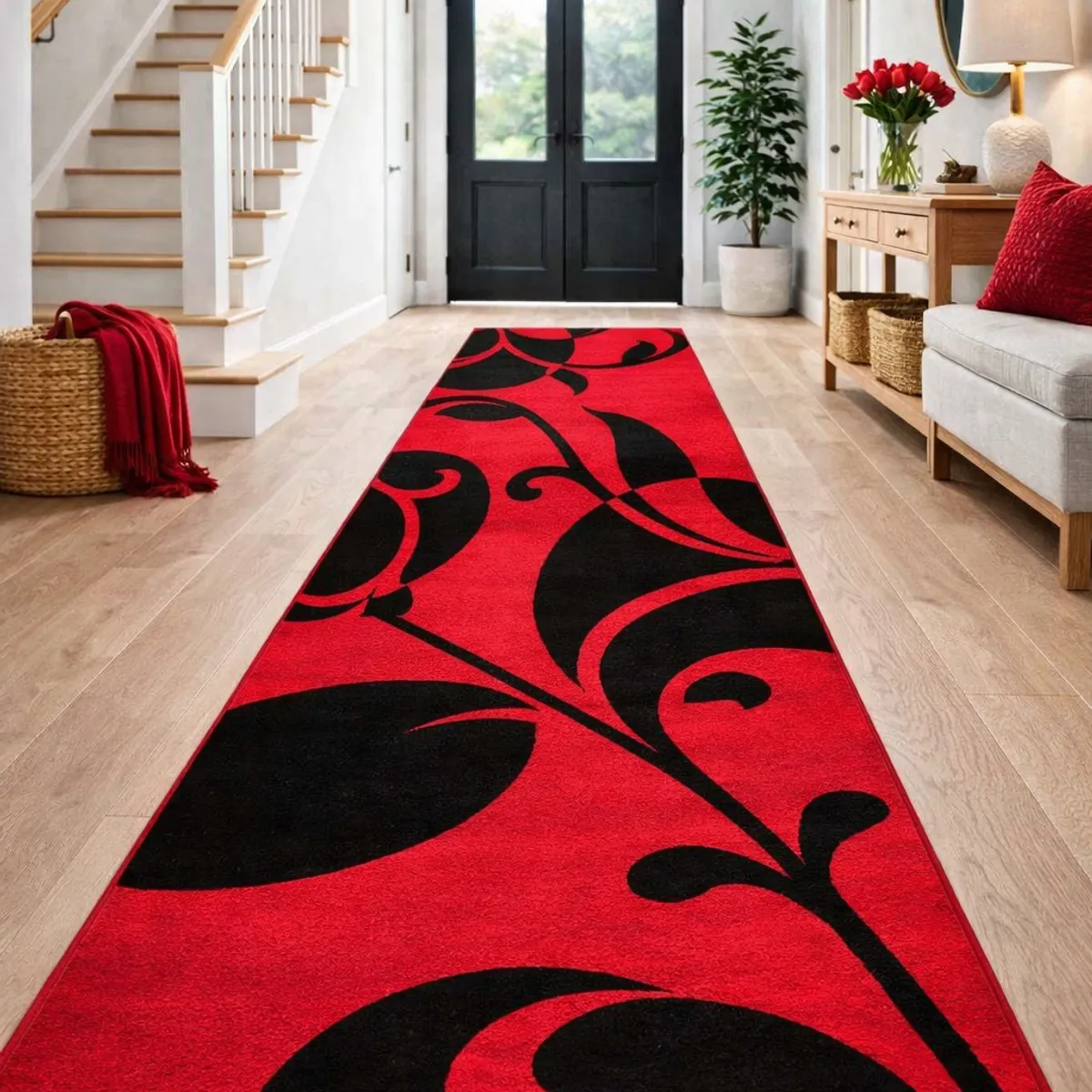 MROTTO - Alfombra de Pasillo Rojo  70 x 230 cm  Moderna