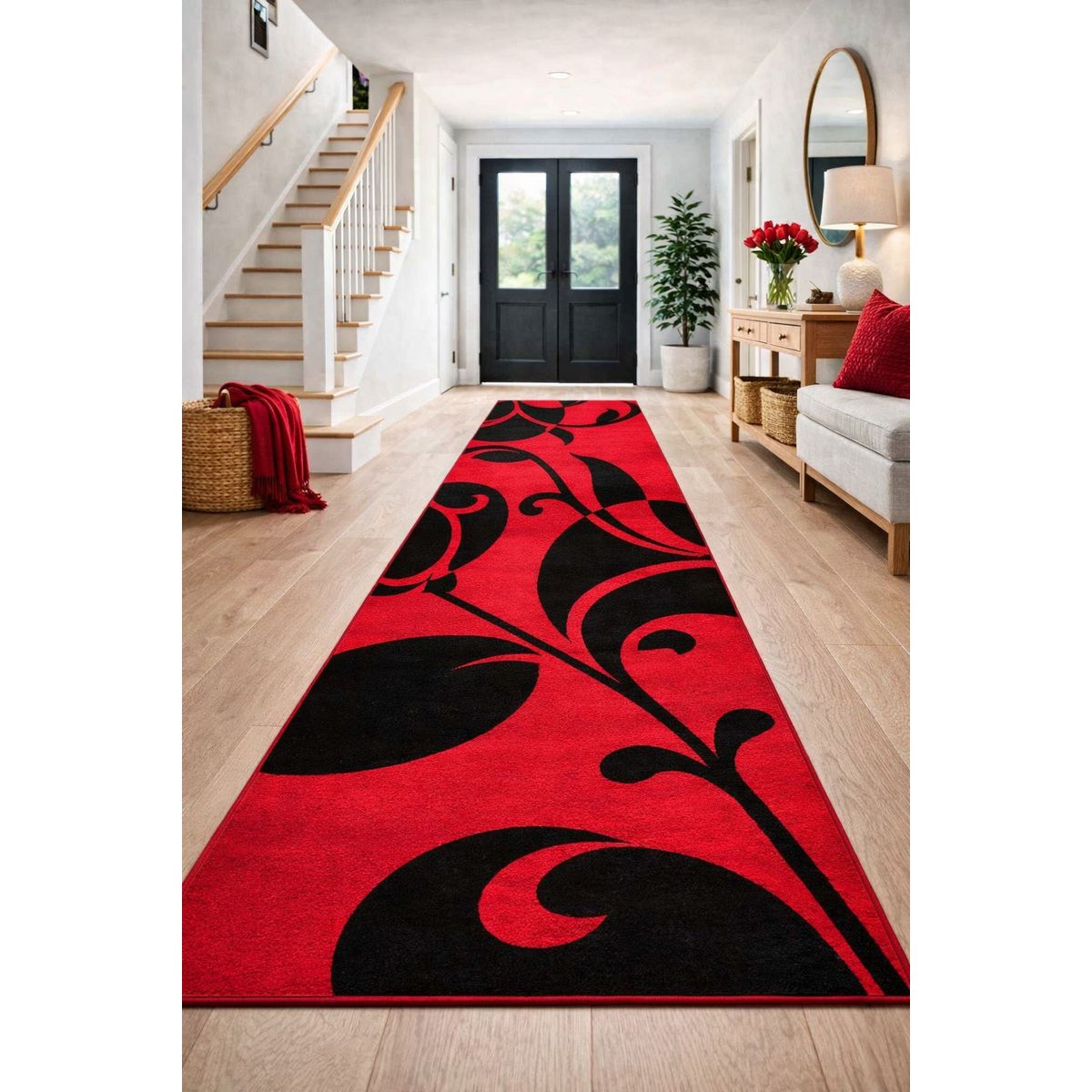 MROTTO - Alfombra de Pasillo Rojo  70 x 230 cm  Moderna