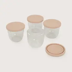 OPALINE - Set frascos snack 4 uds rosado