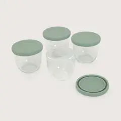OPALINE - Set frascos snack vidrio 4 uds verde