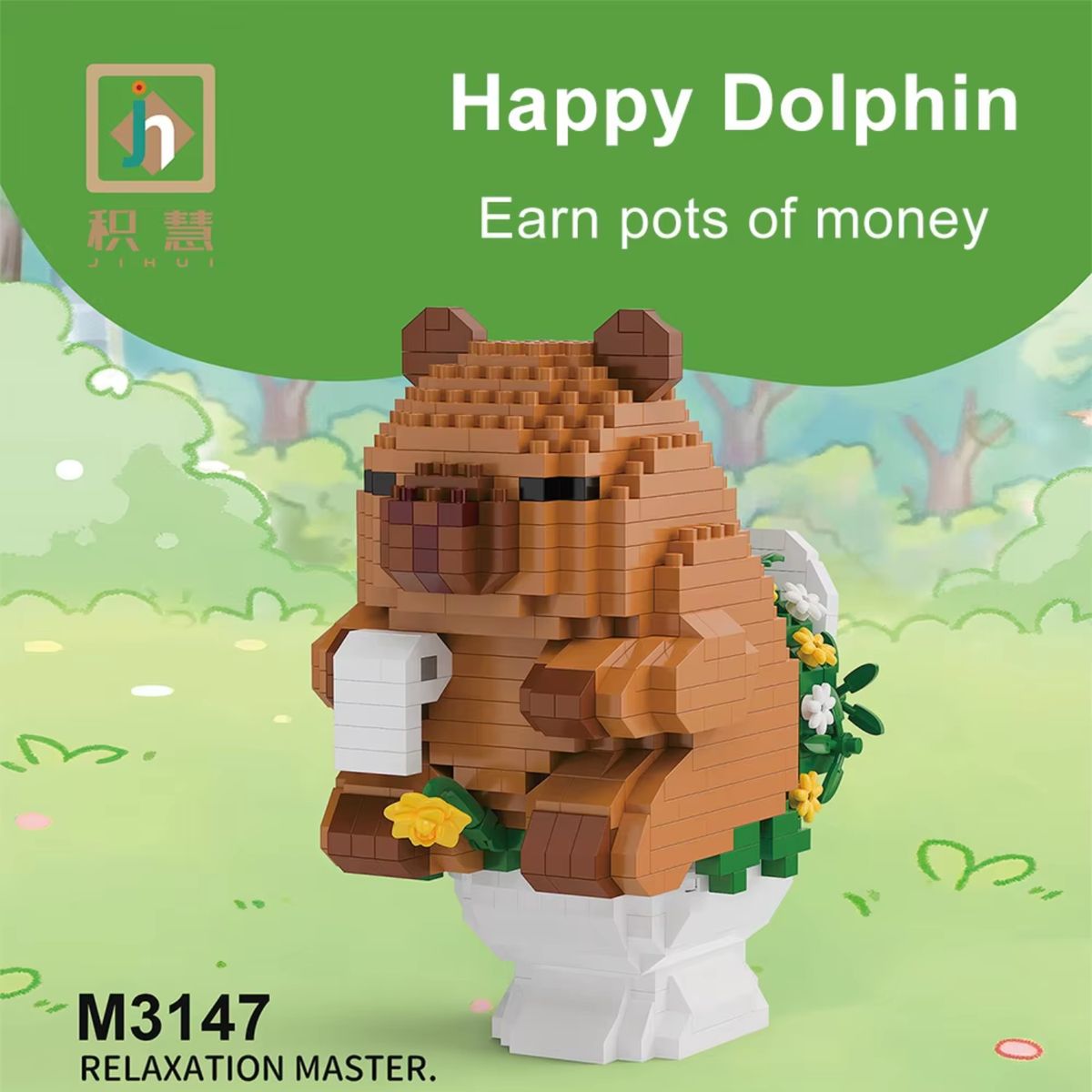 GENERICO - Juguete Mini Bloques Armables Niños Capibara en Trono Happy 3d 610 Pcs