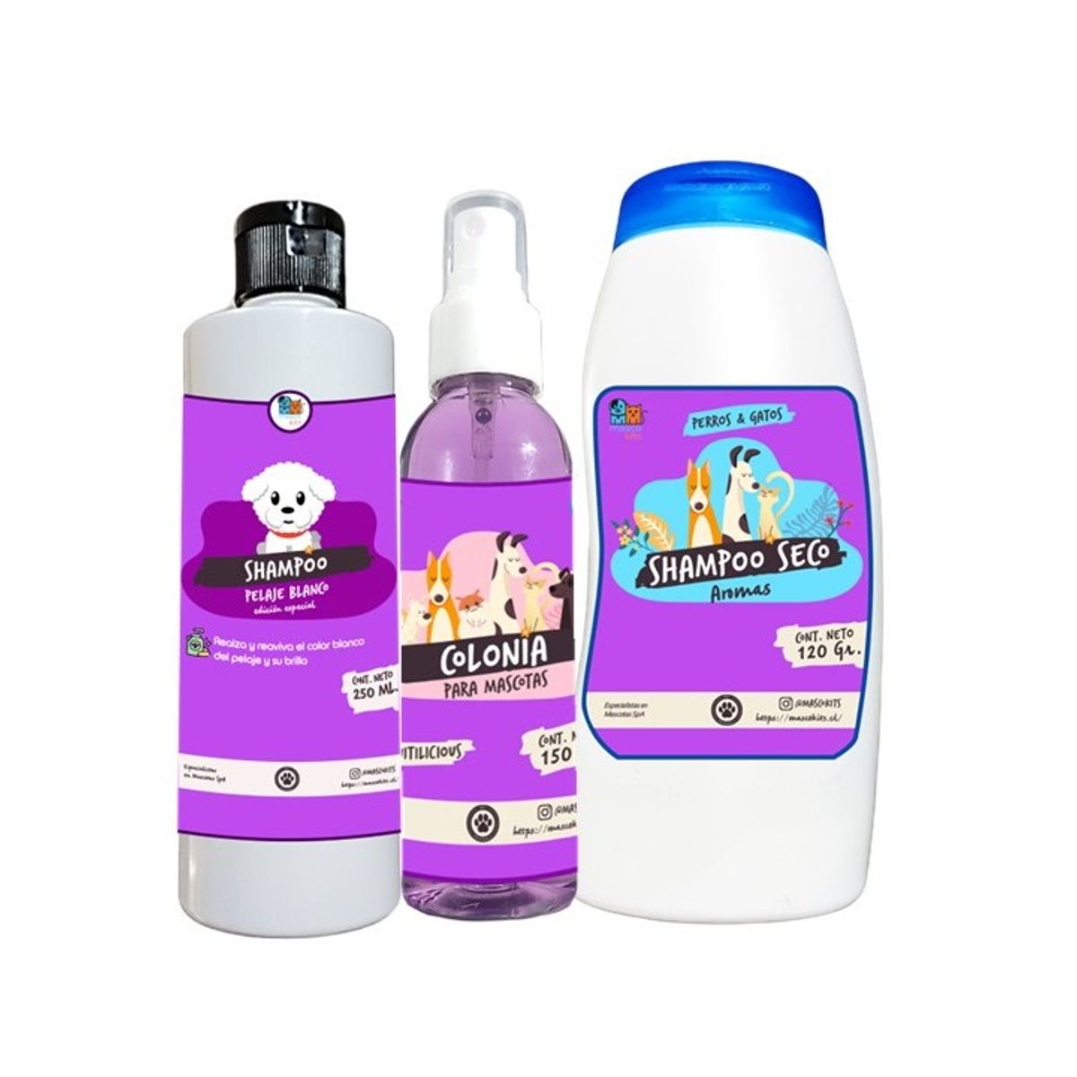 MASCOKITS - Colonia Para Perro  Perrito Sin Alcohol 150ml  2shampoo