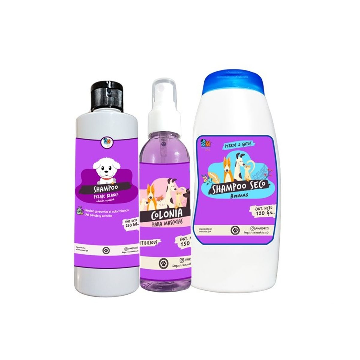 MASCOKITS - Colonia Para Perro  Perrito Sin Alcohol 150ml  2shampoo