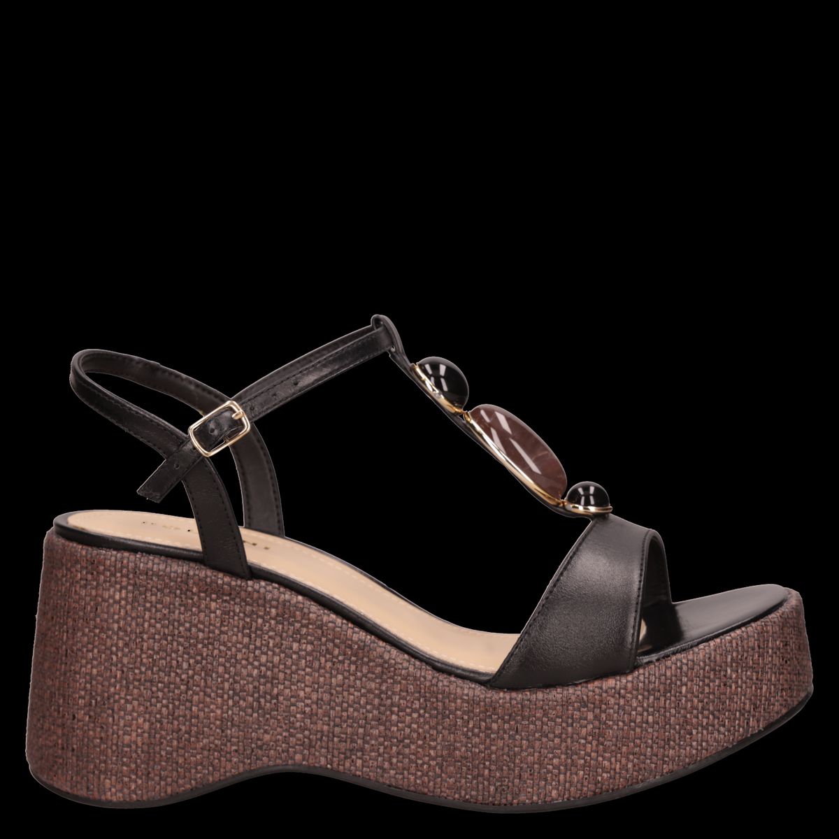 POLLINI - Sandalia Mujer Casual Negro Pollini