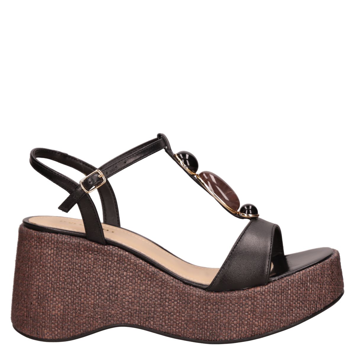 POLLINI - Sandalia Mujer Casual Negro Pollini