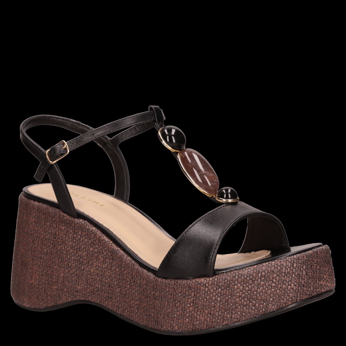 POLLINI - Sandalia Mujer Casual Negro Pollini