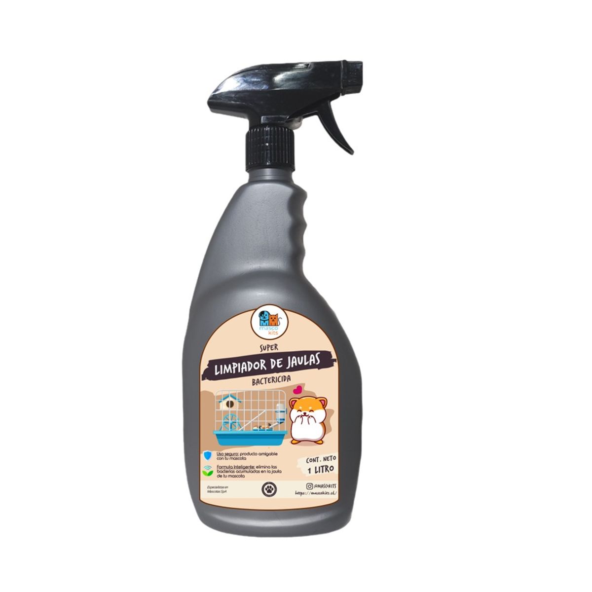 MASCOKITS - Kit Eliminador De Olores  Limpiador Hamster Cuy Conejo 1lt