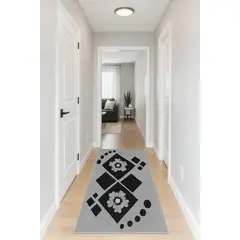 MROTTO - Alfombra de Pasillo Gris 70 x 230 cm Moderna